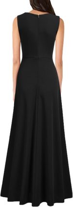 Women's V Neck Sleeveless Split Formal Dress Cocktail Party Prom Long Dresses - Image 2