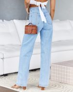 Women's High Waisted Jeans Boyfriend Baggy Straight Leg Casual Denim Pants - Image 2