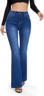Women's High Waisted Butt Lifting Stretch Bootcut Jeans - Image 2