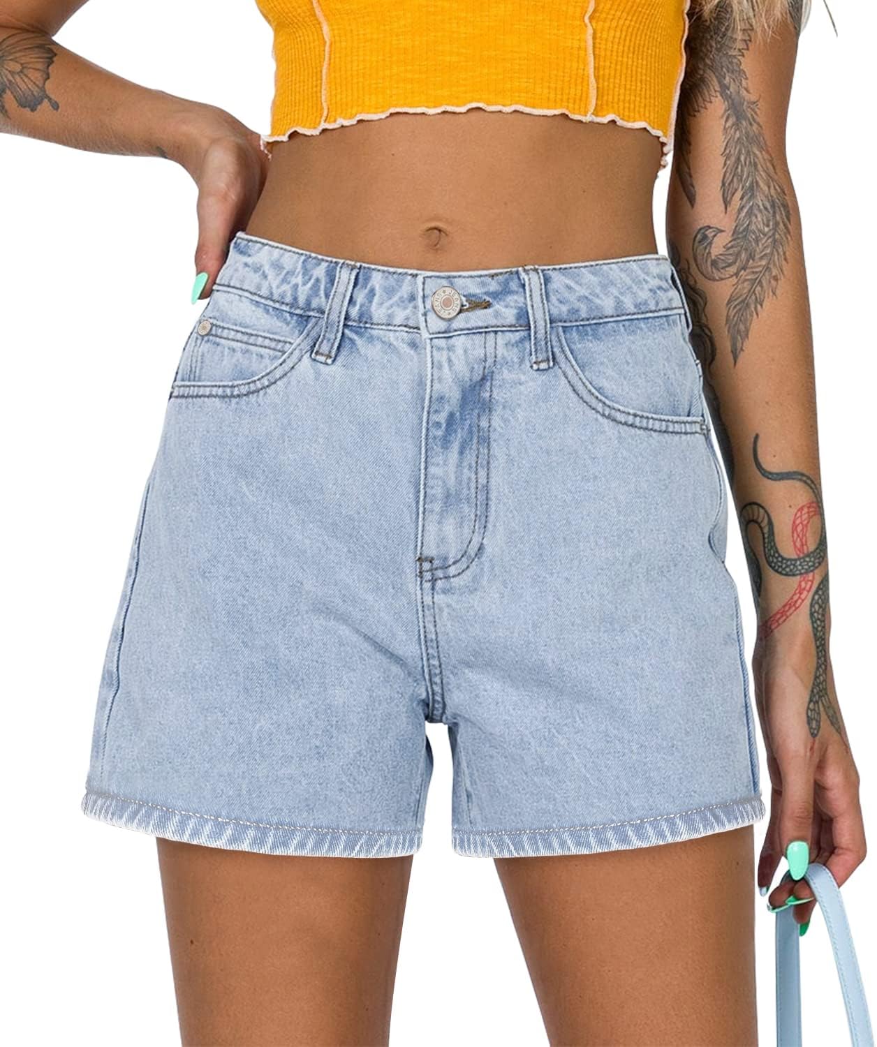 71l2Gc6cQRL._AC_SL1500_.jpg 2026 Jean Shorts for Women Casual Stretchy Denim Summer Hot Short - Image 1