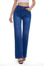 Women's High Waisted Wide Leg Baggy Stretch Denim Jeans - Image 2